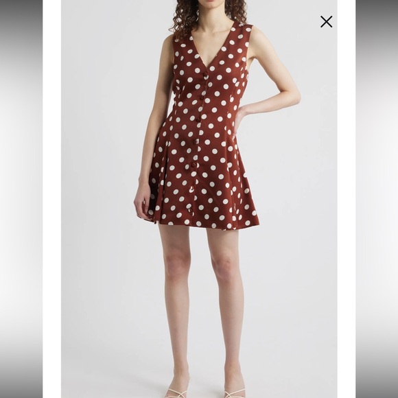 Wayf Dresses & Skirts - Wayf | Brown and White Polka Dot Dress | Size XS